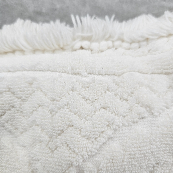 Terry Cloth Cotton Tasseled Cream Lavender throw‎ pillow 10x10" Boho - Picture 3 of 6